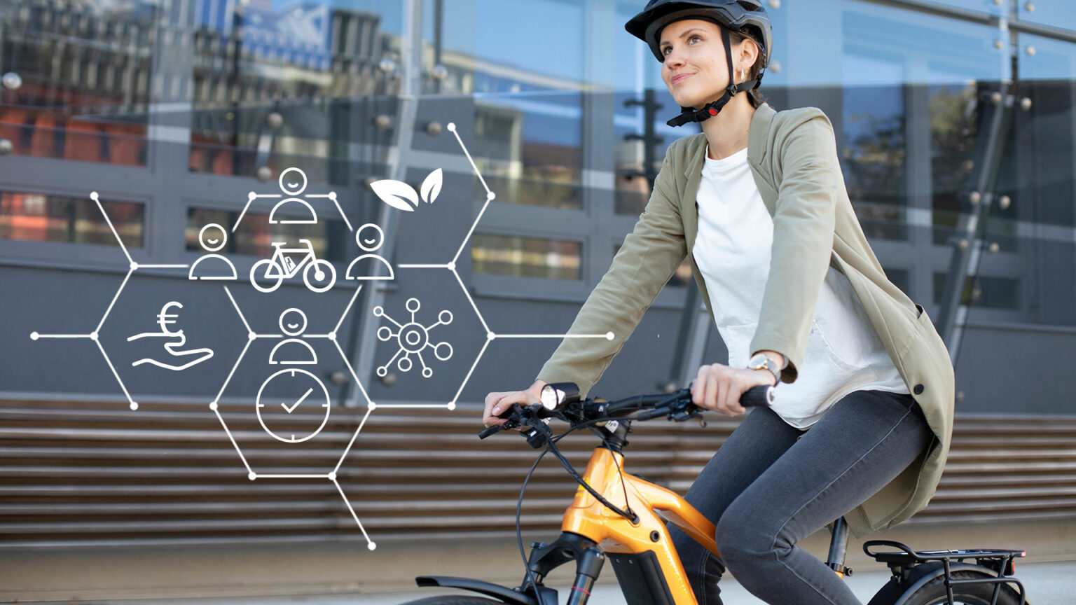 Rider on an electric city bike