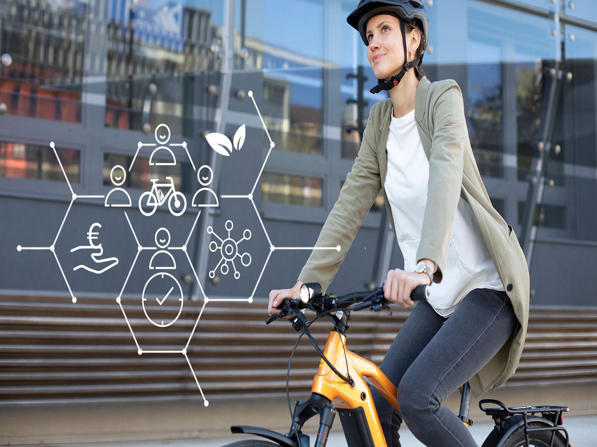 Rider on an electric city bike